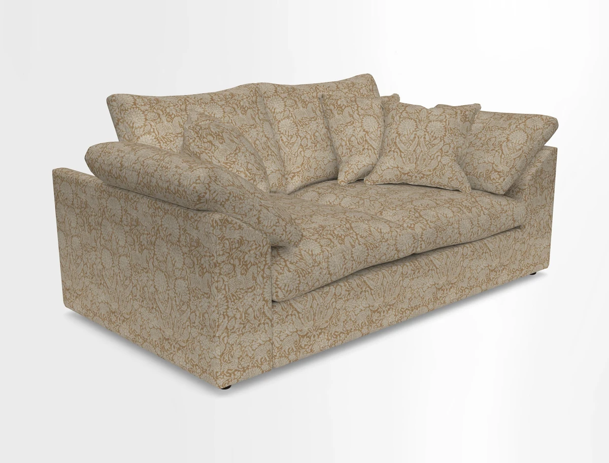 Big Softie Sloped Arm 2 Seater Sofa in Two Tone Plain Biscuit