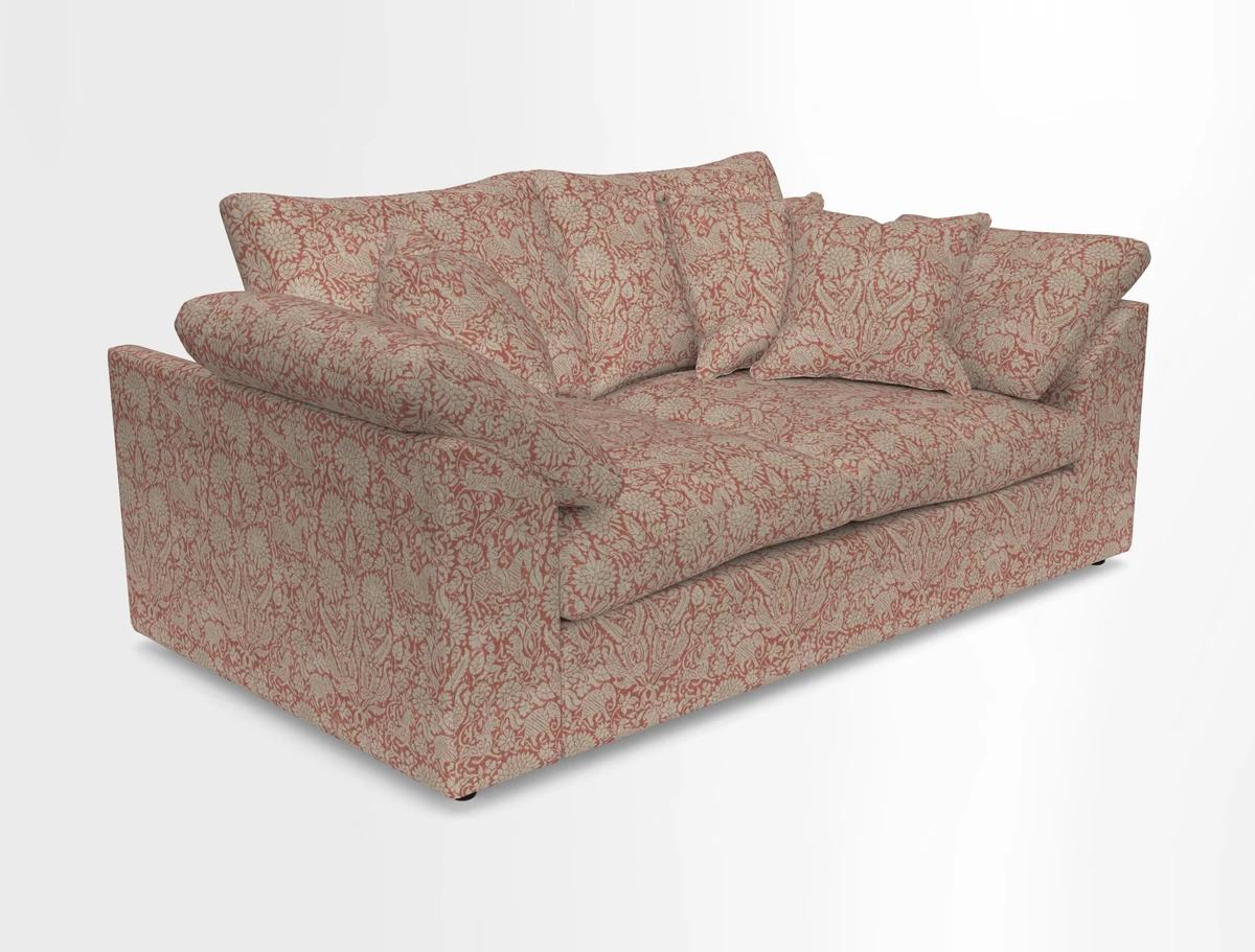 Big Softie Sloped Arm 2 Seater Sofa in Two Tone Plain Biscuit