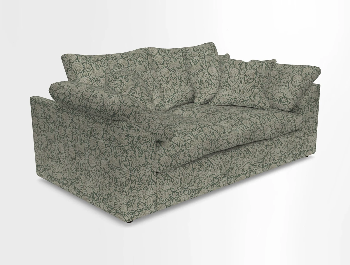Big Softie Sloped Arm 2 Seater Sofa in Two Tone Plain Biscuit