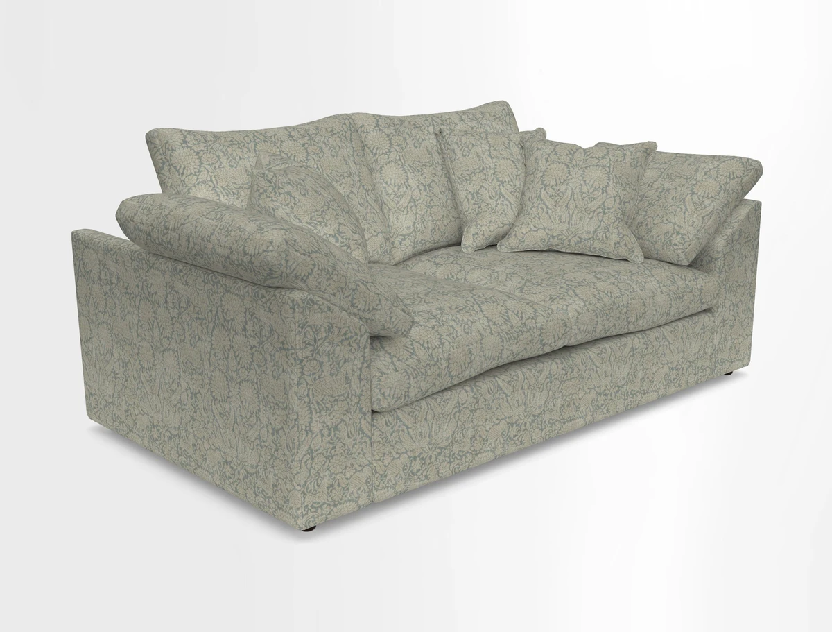 Big Softie Sloped Arm 2 Seater Sofa in Two Tone Plain Biscuit