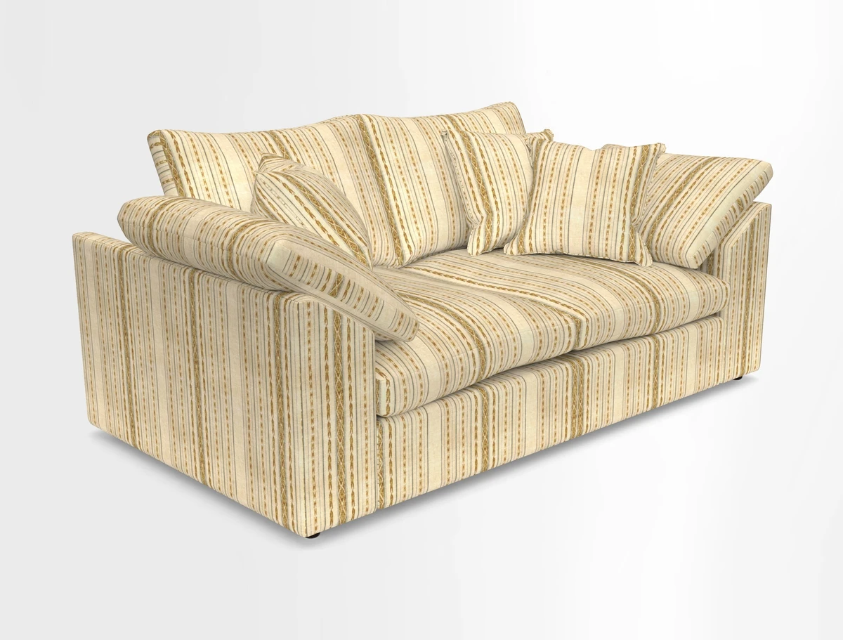 Big Softie Sloped Arm 2 Seater Sofa in Two Tone Plain Biscuit