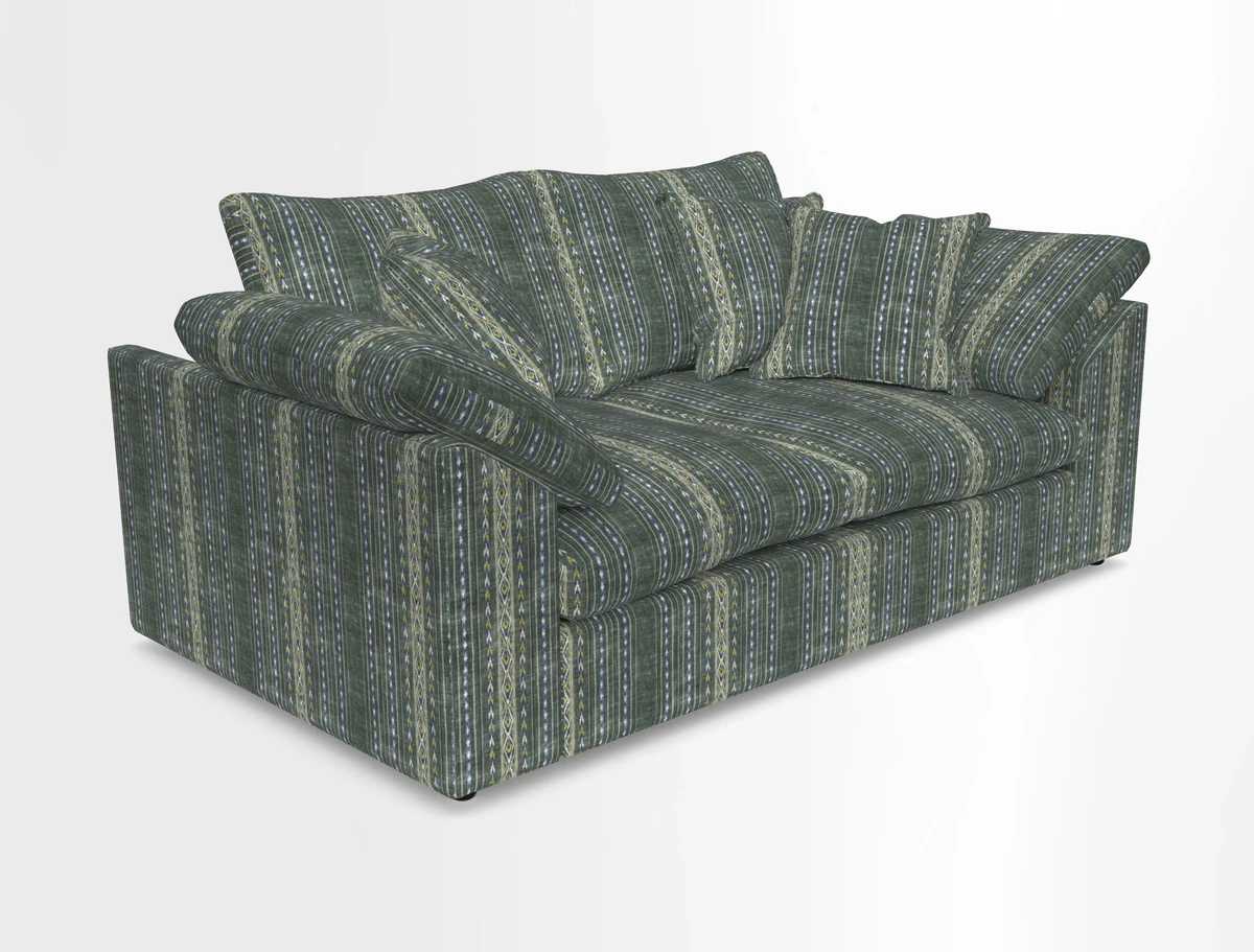 Big Softie Sloped Arm 2 Seater Sofa in Two Tone Plain Biscuit