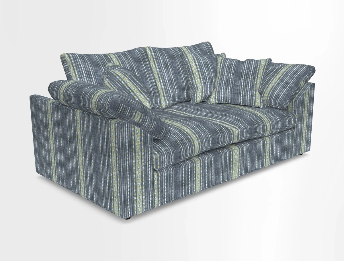 Big Softie Sloped Arm 2 Seater Sofa in Two Tone Plain Biscuit