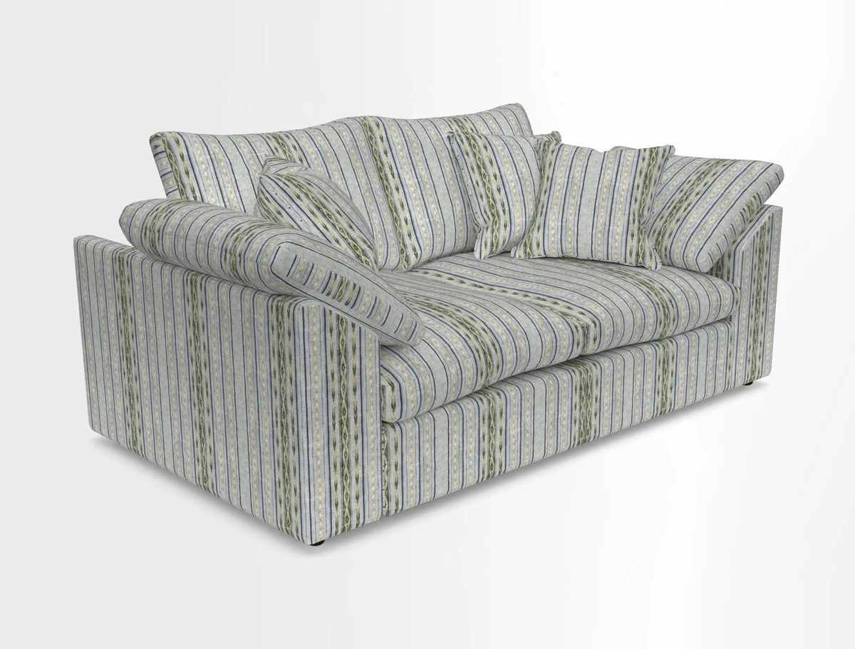 Big Softie Sloped Arm 2 Seater Sofa in Two Tone Plain Biscuit