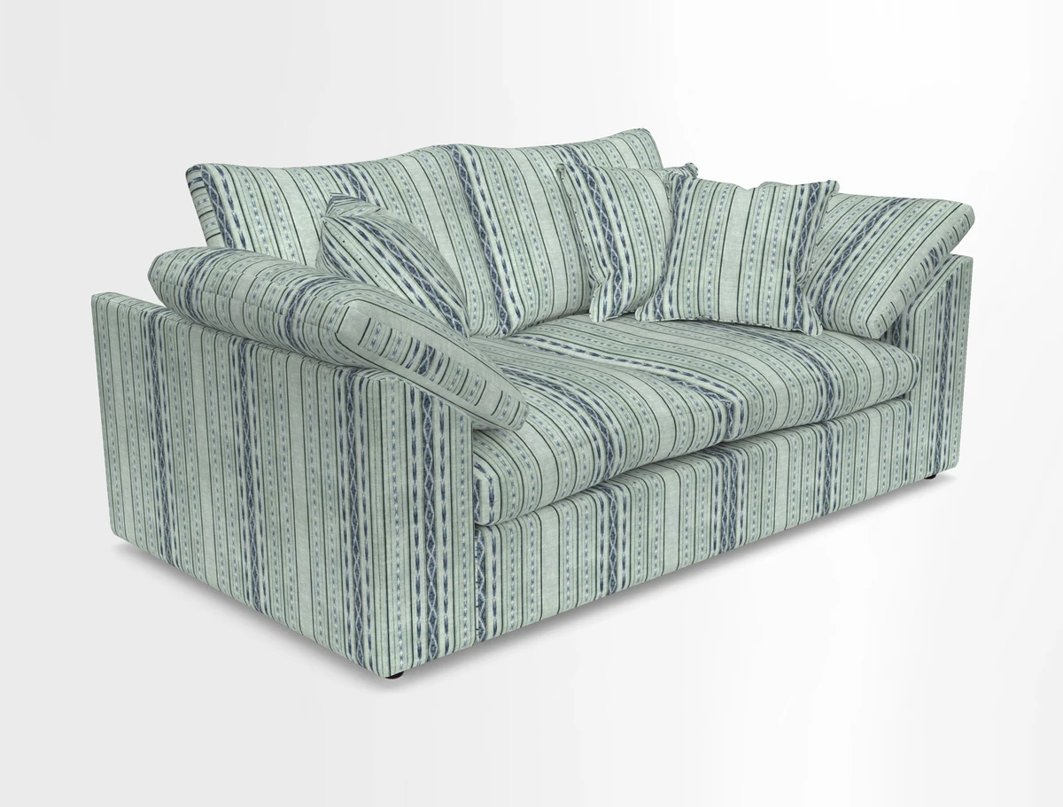 Big Softie Sloped Arm 2 Seater Sofa in Two Tone Plain Biscuit