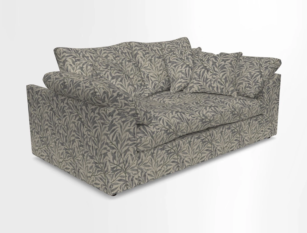 Big Softie Sloped Arm 2 Seater Sofa in Two Tone Plain Biscuit