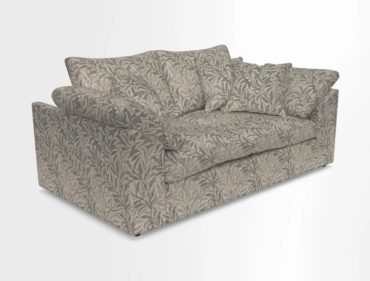 Big Softie Sloped Arm 2 Seater Sofa in Two Tone Plain Biscuit