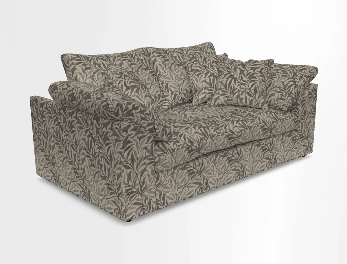 Big Softie Sloped Arm 2 Seater Sofa in Two Tone Plain Biscuit