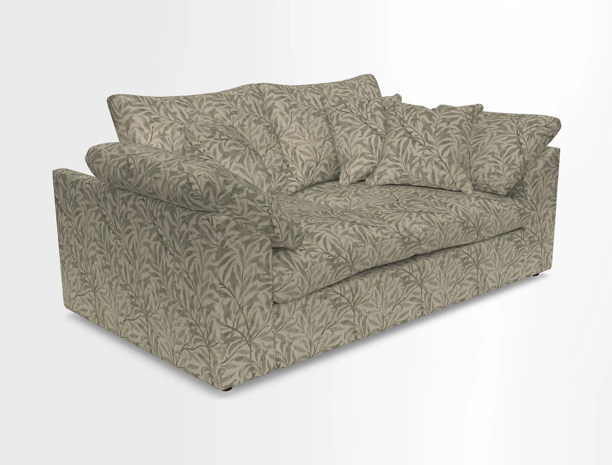 Big Softie Sloped Arm 2 Seater Sofa in Two Tone Plain Biscuit