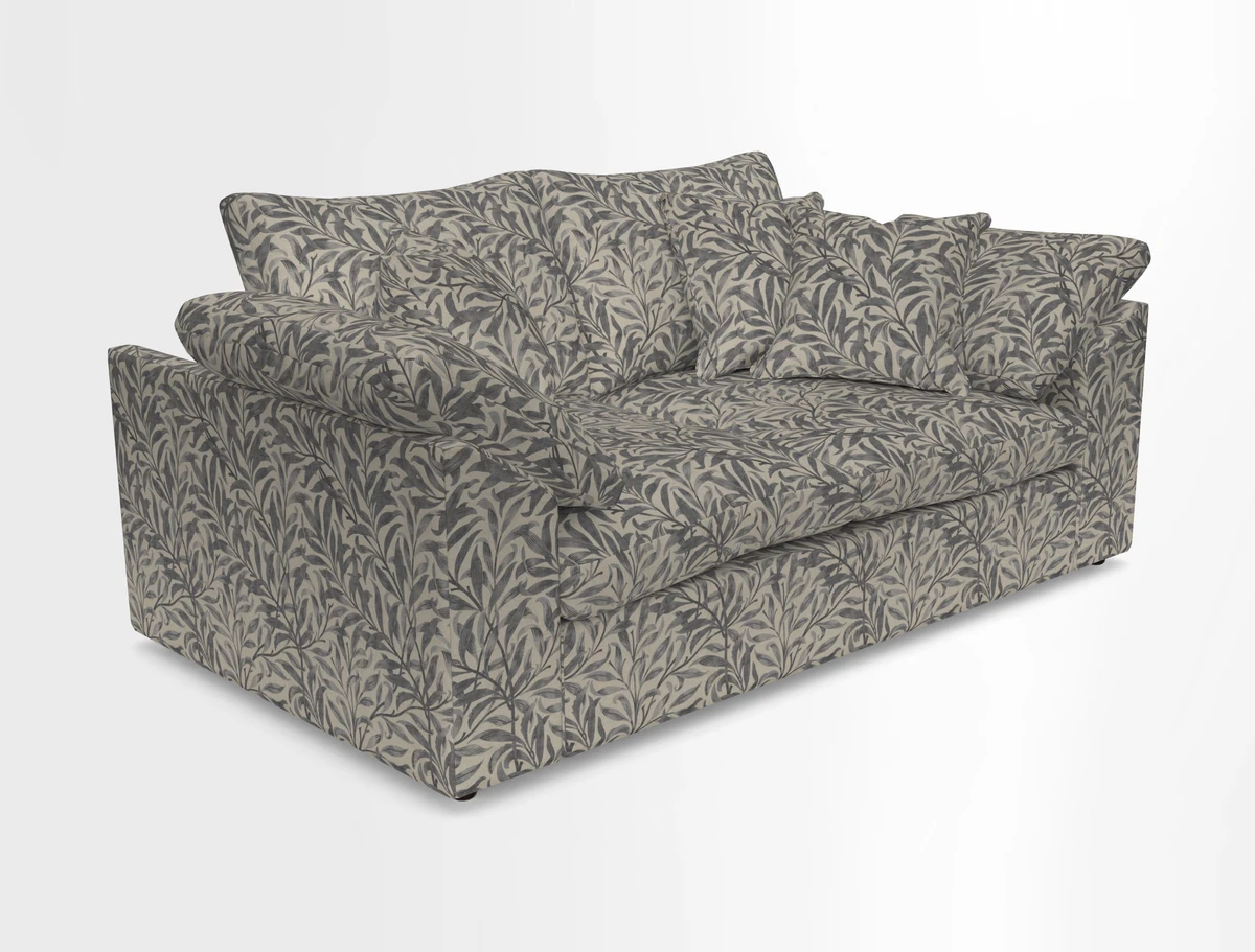 Big Softie Sloped Arm 2 Seater Sofa in Two Tone Plain Biscuit
