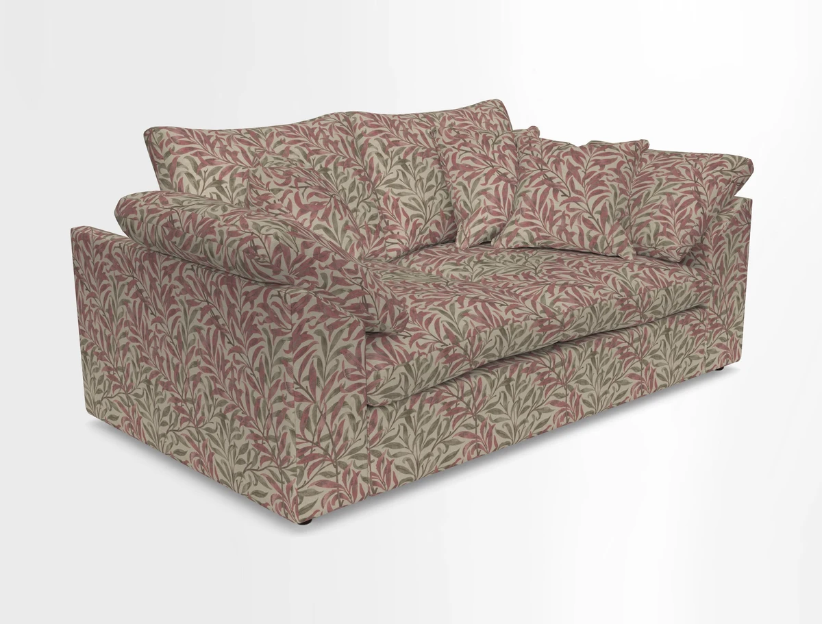 Big Softie Sloped Arm 2 Seater Sofa in Two Tone Plain Biscuit