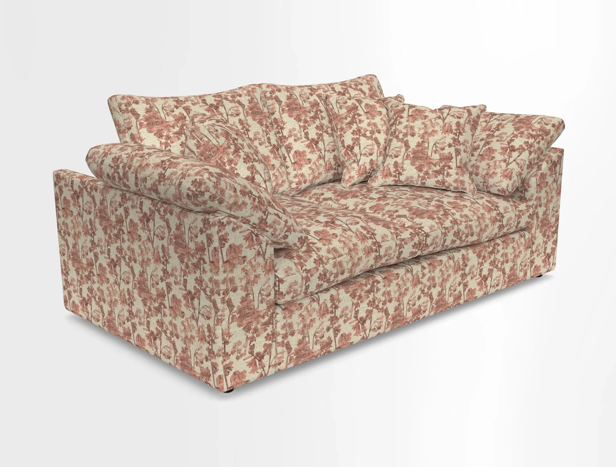 Big Softie Sloped Arm 2 Seater Sofa in Two Tone Plain Biscuit