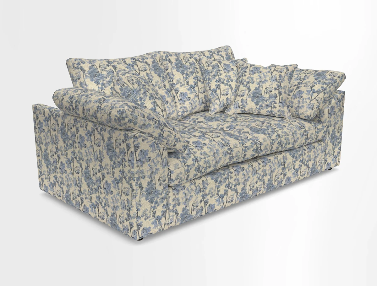 Big Softie Sloped Arm 2 Seater Sofa in Two Tone Plain Biscuit