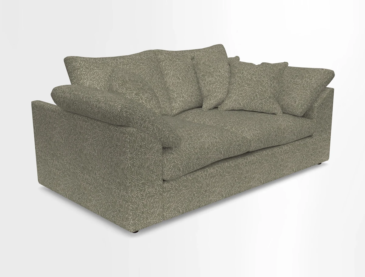 Big Softie Sloped Arm 2 Seater Sofa in Two Tone Plain Biscuit
