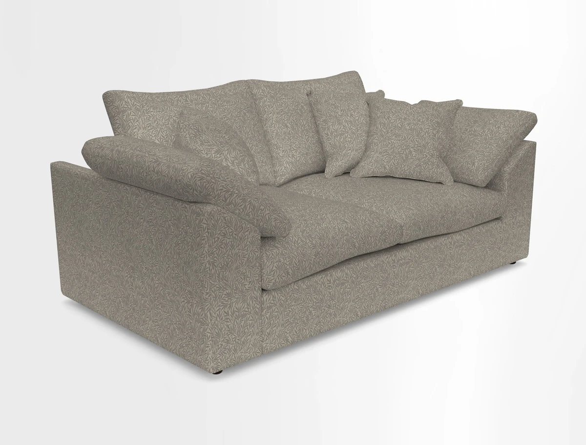 Big Softie Sloped Arm 2 Seater Sofa in Two Tone Plain Biscuit