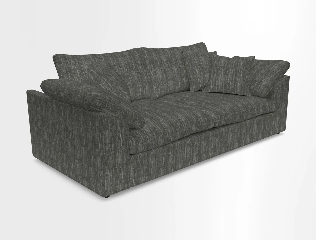 Big Softie Sloped Arm 3 Seater Sofa in Two Tone Plain Biscuit