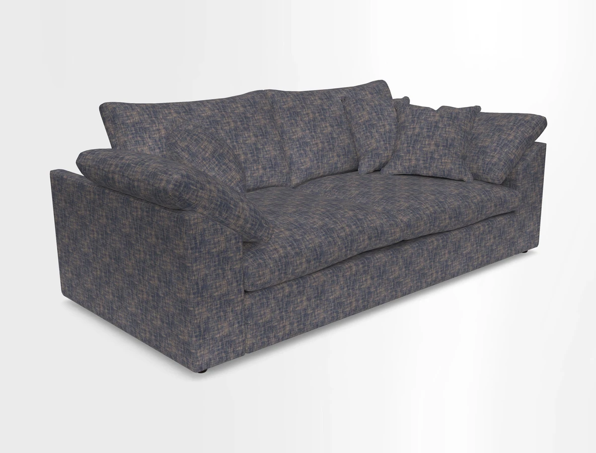 Big Softie Sloped Arm 3 Seater Sofa in Two Tone Plain Biscuit