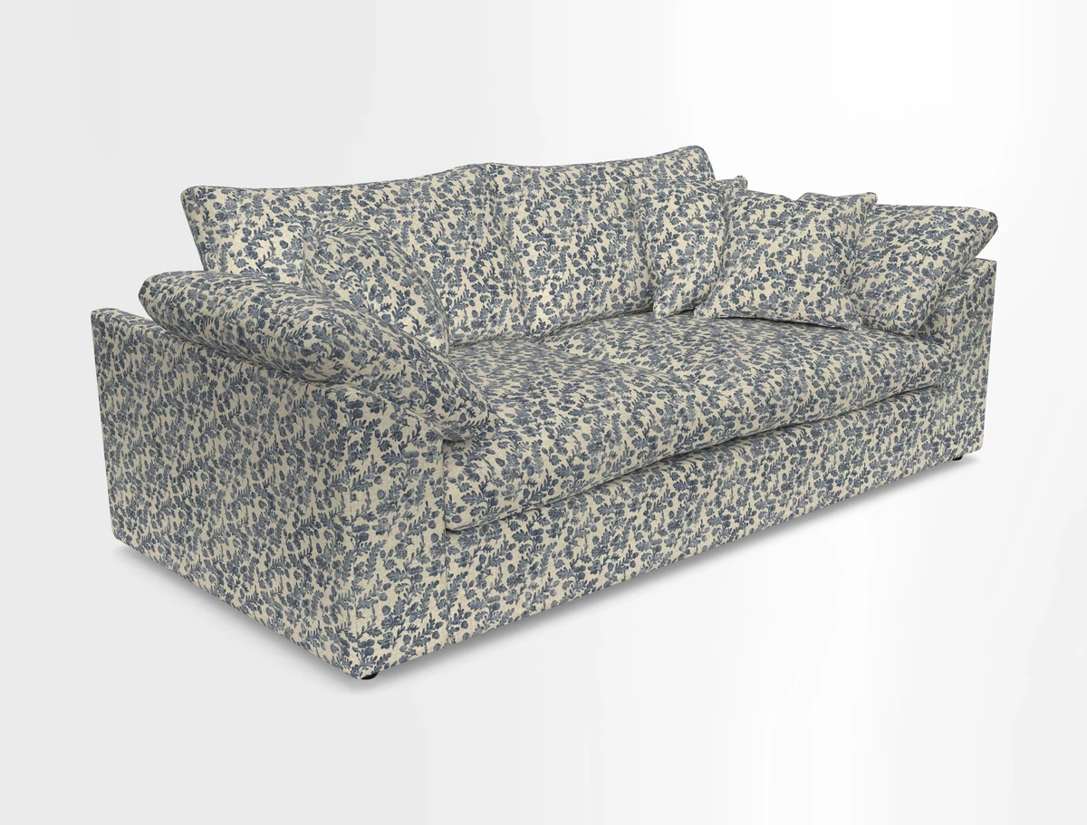 Big Softie Sloped Arm 3 Seater Sofa in Two Tone Plain Biscuit