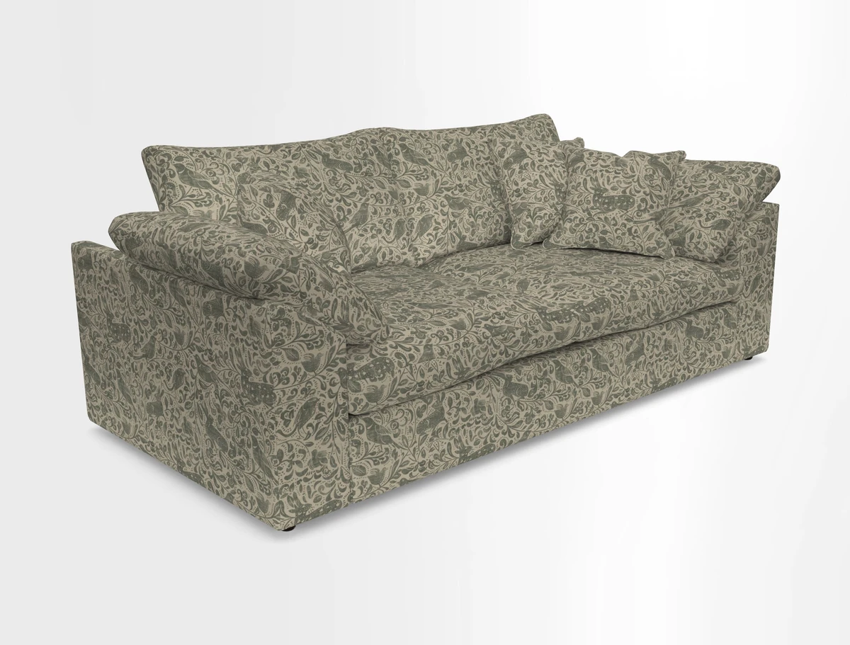 Big Softie Sloped Arm 3 Seater Sofa in Two Tone Plain Biscuit