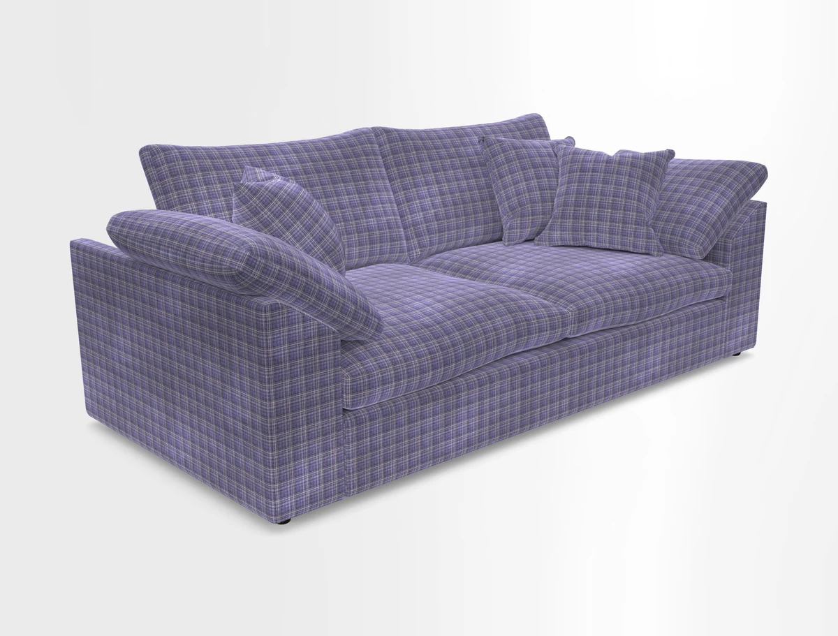 Big Softie Sloped Arm 3 Seater Sofa in Two Tone Plain Biscuit