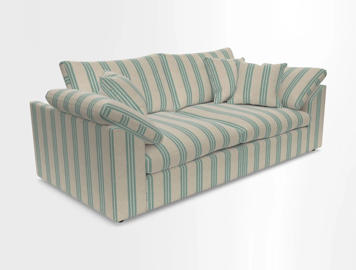 Big Softie Sloped Arm 3 Seater Sofa in Two Tone Plain Biscuit