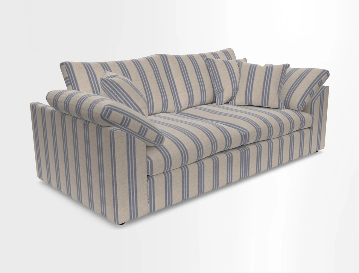 Big Softie Sloped Arm 3 Seater Sofa in Two Tone Plain Biscuit