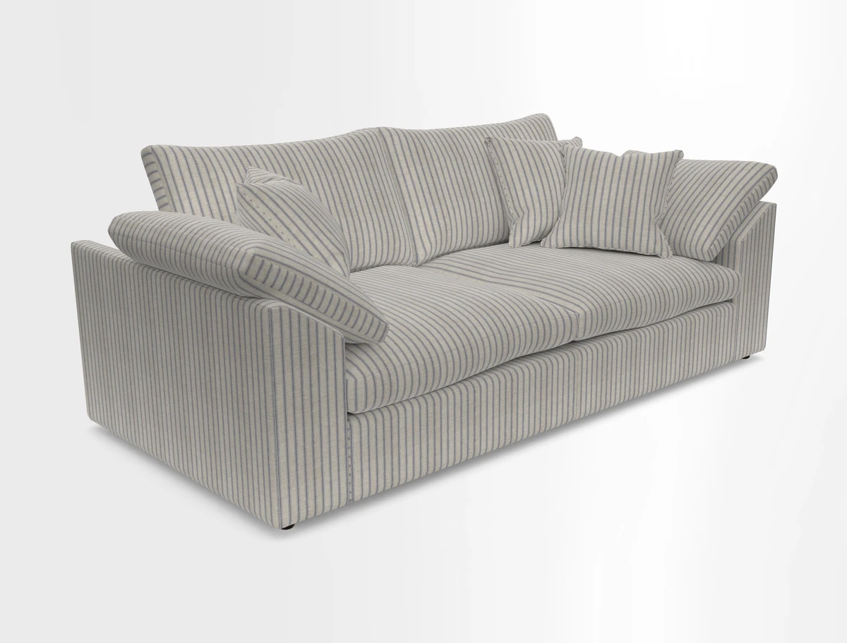 Big Softie Sloped Arm 3 Seater Sofa in Two Tone Plain Biscuit