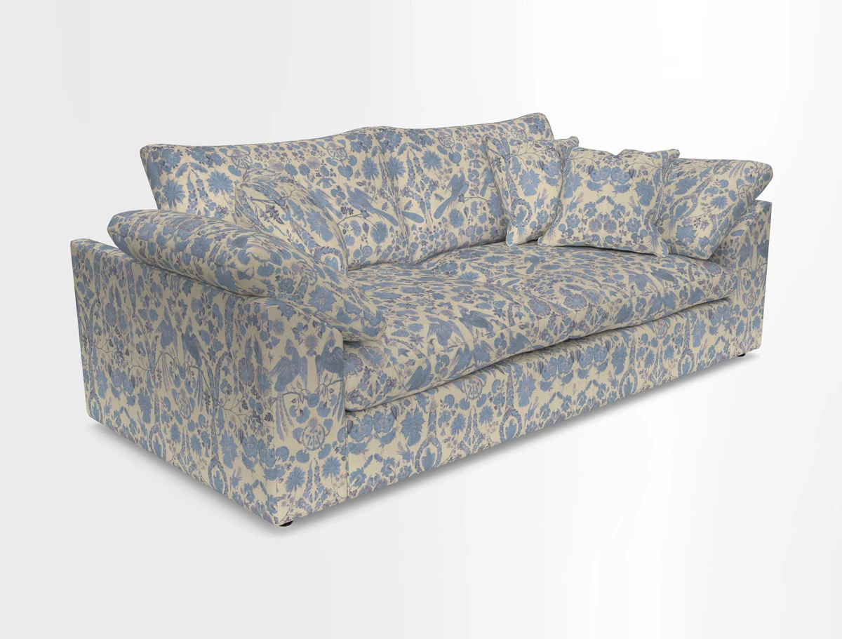 Big Softie Sloped Arm 3 Seater Sofa in Two Tone Plain Biscuit