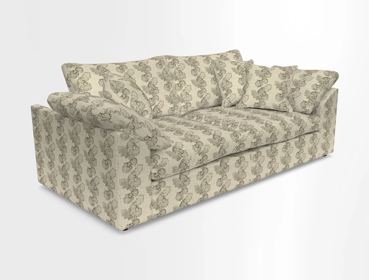 Big Softie Sloped Arm 3 Seater Sofa in Two Tone Plain Biscuit