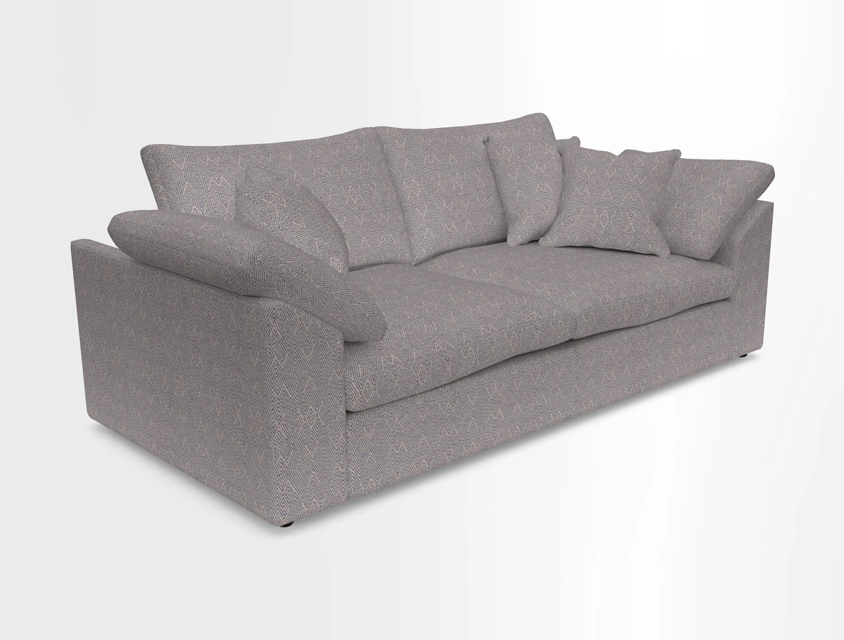 Big Softie Sloped Arm 3 Seater Sofa in Two Tone Plain Biscuit