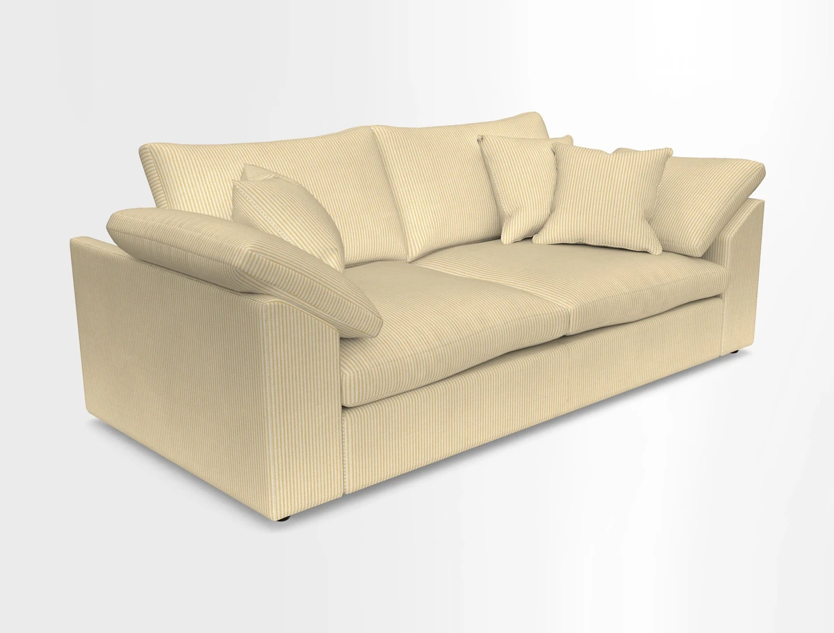 Big Softie Sloped Arm 3 Seater Sofa in Two Tone Plain Biscuit