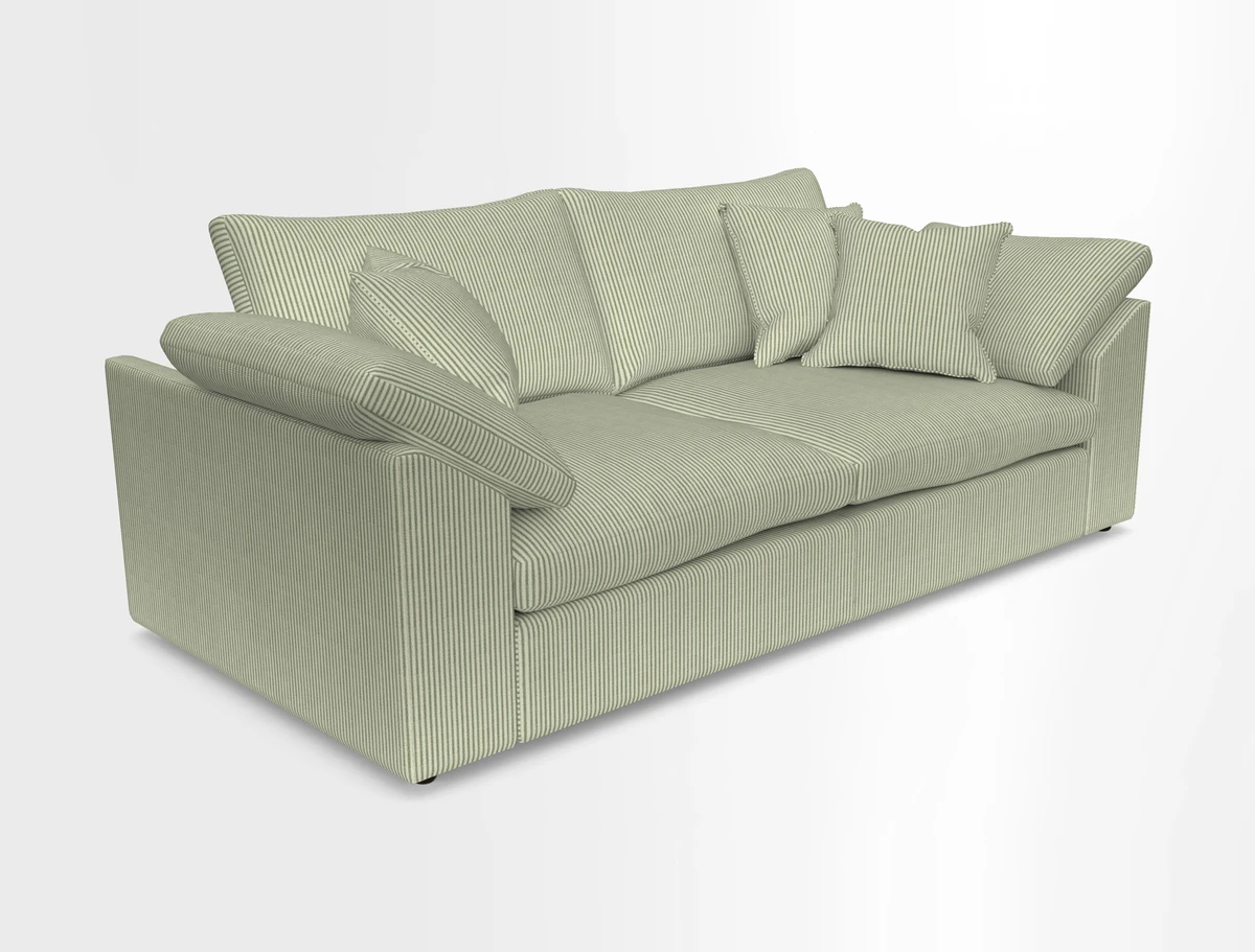 Big Softie Sloped Arm 3 Seater Sofa in Two Tone Plain Biscuit