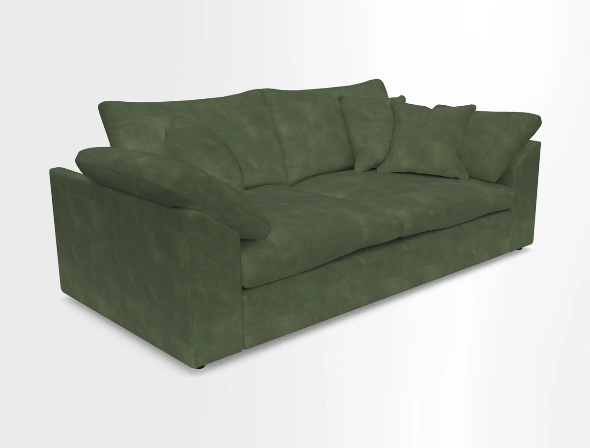 Big Softie Sloped Arm 3 Seater Sofa in Two Tone Plain Biscuit