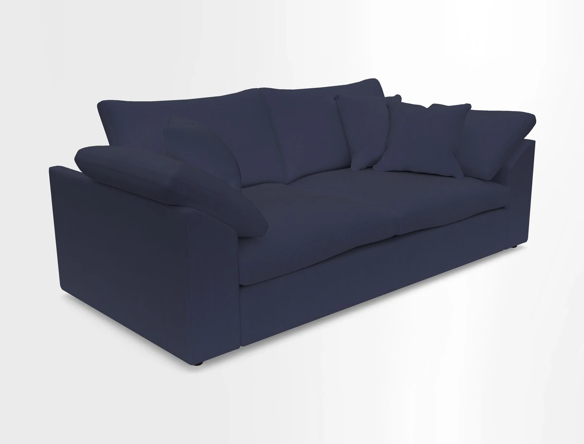 Big Softie Sloped Arm 3 Seater Sofa in Two Tone Plain Biscuit