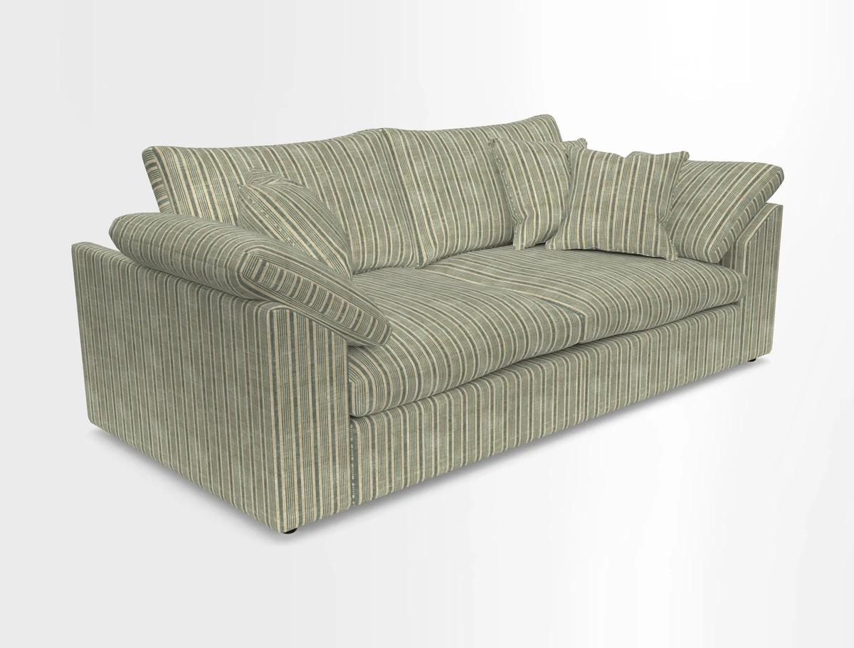 Big Softie Sloped Arm 3 Seater Sofa in Two Tone Plain Biscuit