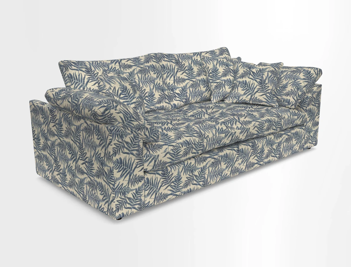 Big Softie Sloped Arm 3 Seater Sofa in Two Tone Plain Biscuit