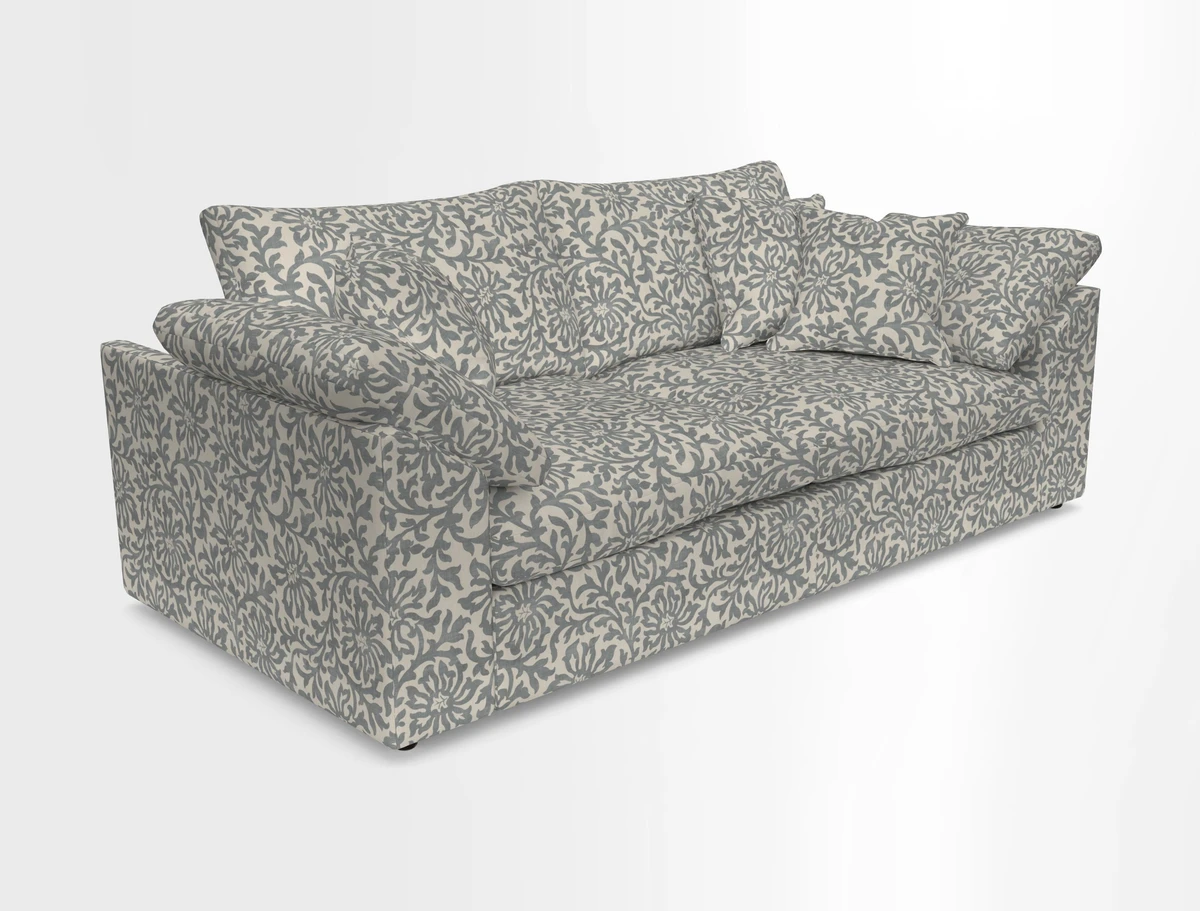 Big Softie Sloped Arm 3 Seater Sofa in Two Tone Plain Biscuit