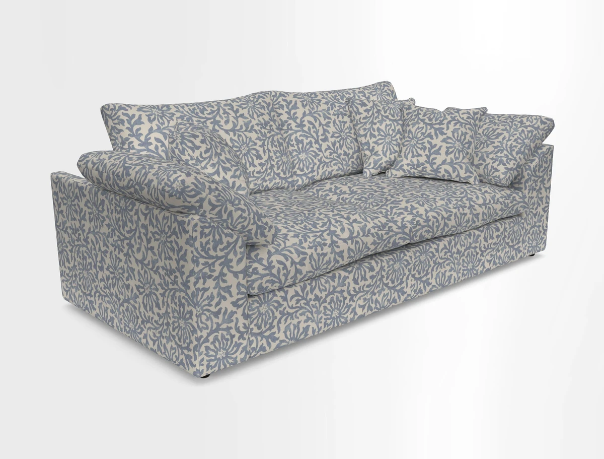Big Softie Sloped Arm 3 Seater Sofa in Two Tone Plain Biscuit