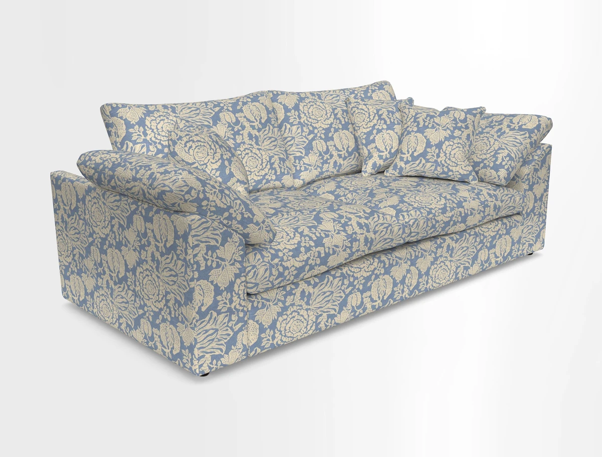 Big Softie Sloped Arm 3 Seater Sofa in Two Tone Plain Biscuit