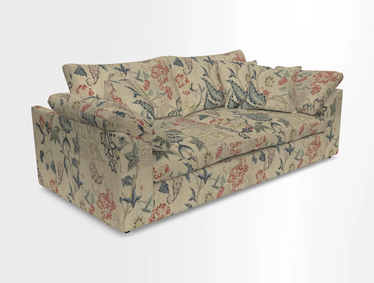 Big Softie Sloped Arm 3 Seater Sofa in Two Tone Plain Biscuit
