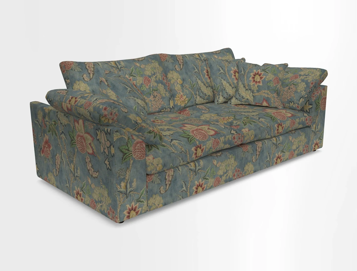 Big Softie Sloped Arm 3 Seater Sofa in Two Tone Plain Biscuit