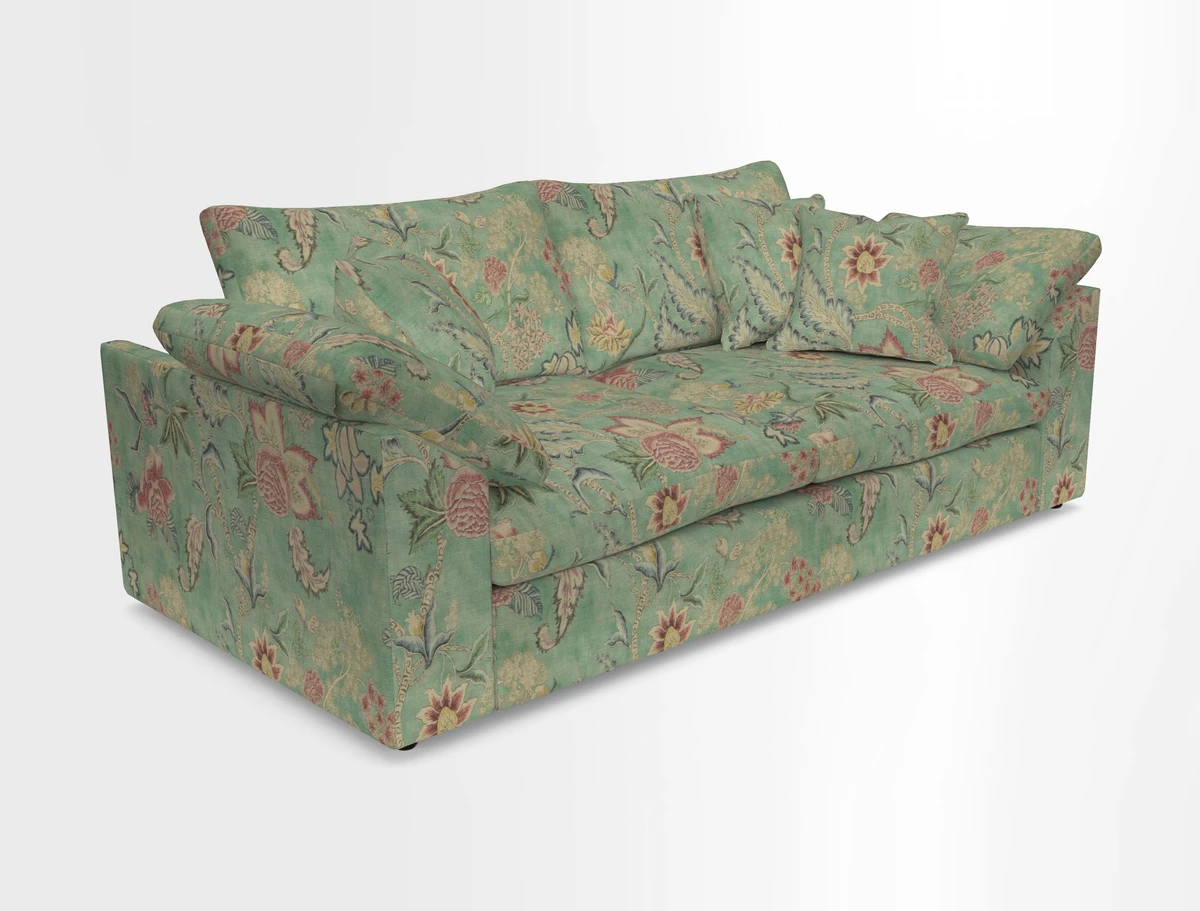 Big Softie Sloped Arm 3 Seater Sofa in Two Tone Plain Biscuit