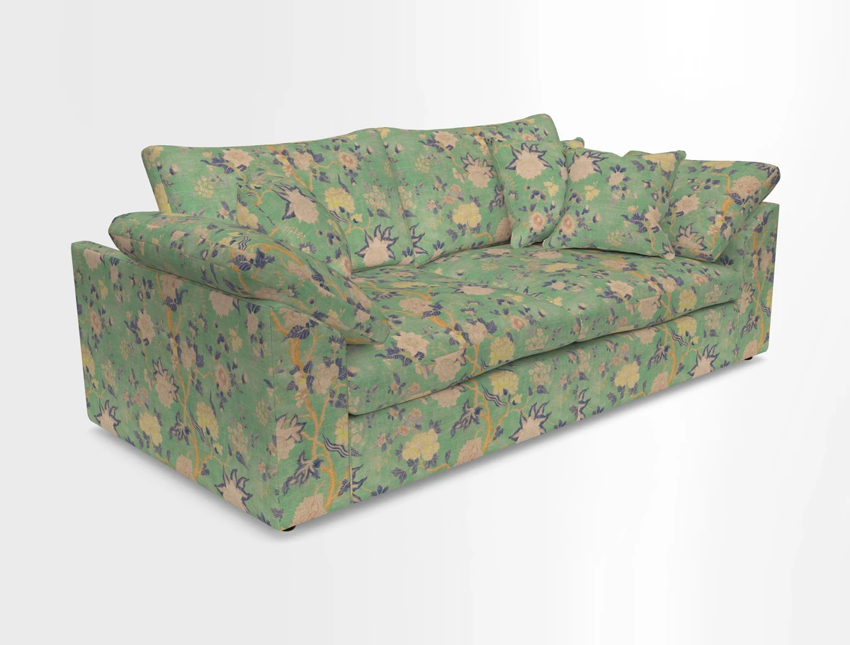Big Softie Sloped Arm 3 Seater Sofa in Two Tone Plain Biscuit