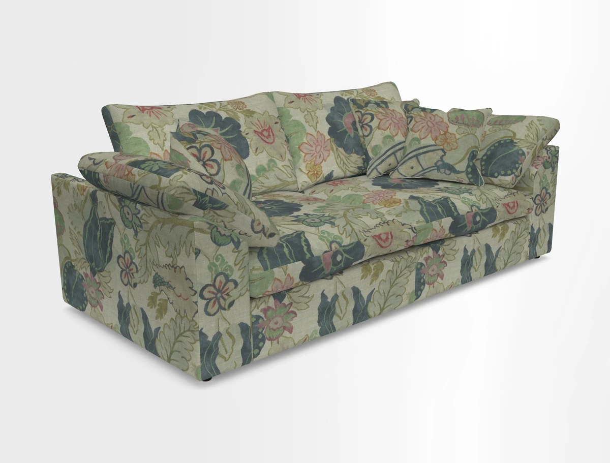 Big Softie Sloped Arm 3 Seater Sofa in Two Tone Plain Biscuit