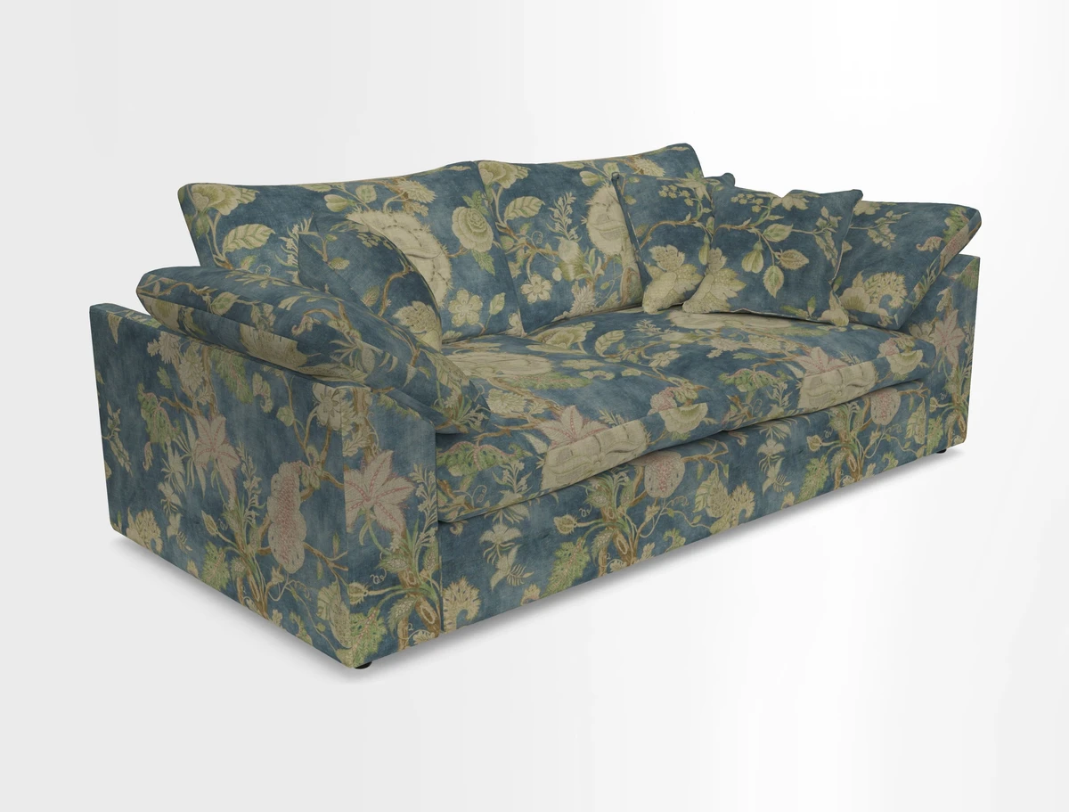 Big Softie Sloped Arm 3 Seater Sofa in Two Tone Plain Biscuit