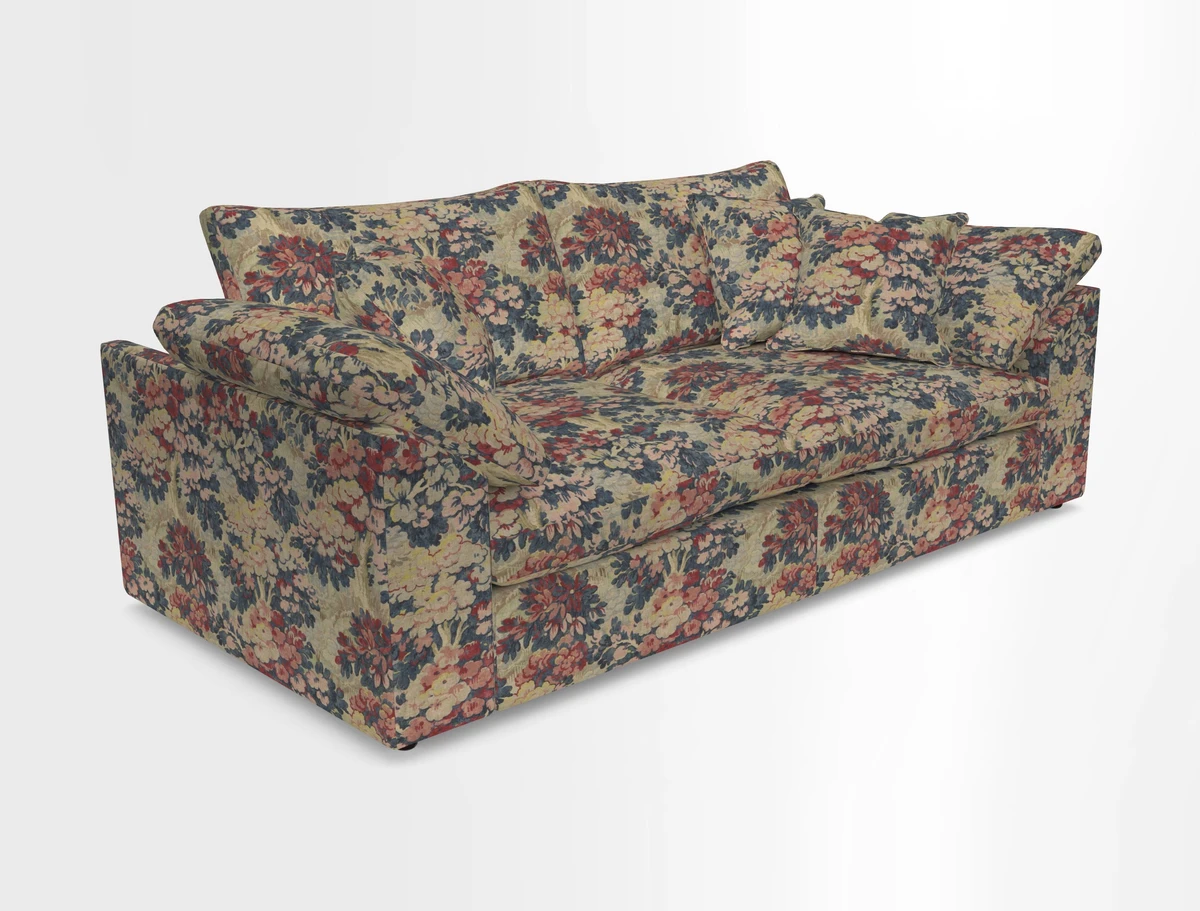 Big Softie Sloped Arm 3 Seater Sofa in Two Tone Plain Biscuit