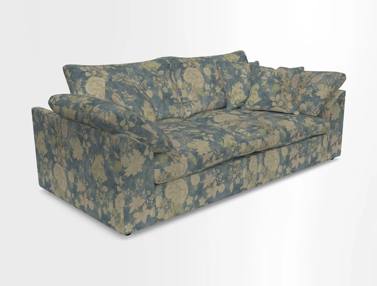 Big Softie Sloped Arm 3 Seater Sofa in Two Tone Plain Biscuit