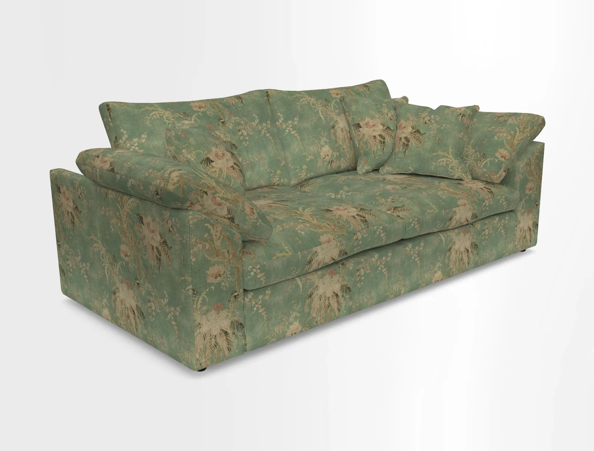 Big Softie Sloped Arm 3 Seater Sofa in Two Tone Plain Biscuit