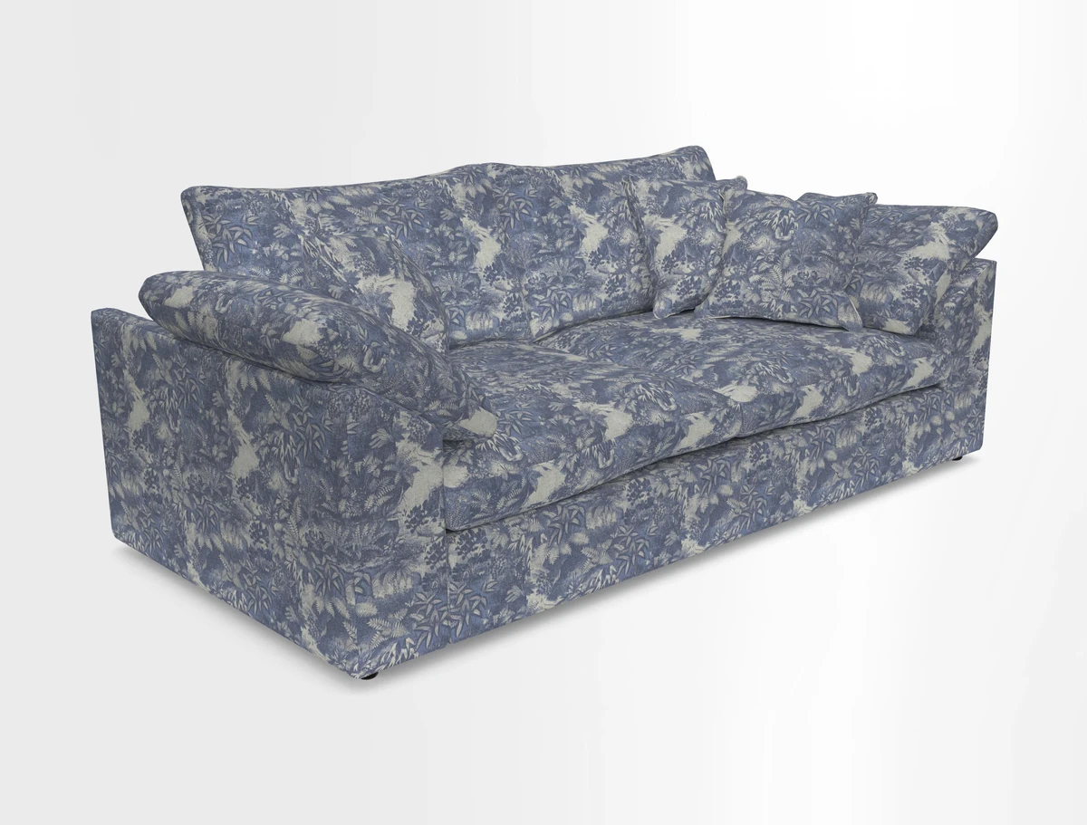 Big Softie Sloped Arm 3 Seater Sofa in Two Tone Plain Biscuit
