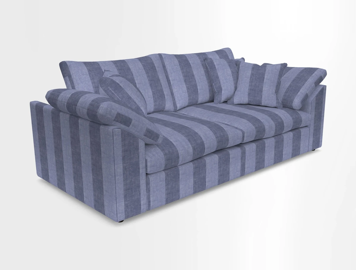 Big Softie Sloped Arm 3 Seater Sofa in Two Tone Plain Biscuit